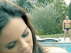 Hot Jenna J Ross Explores Pussy With Bf By Pool!