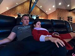 Busty babe sucks cock and gets hard pussy fuck.