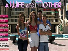 Wife And Stepmother Play Erotic Game Together