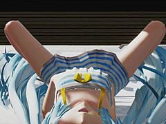 Miku Feels Wet Teasing In Pool Photoshoot With Fingering And Masturbation