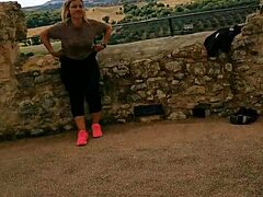 Couple Feels Passion in Medieval Village Exhibitionism with Big Ass and Monster Cock