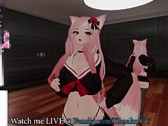 Kanako the catgirl VTuber moans and squirts for eager chat fans