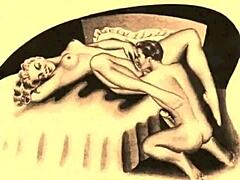 Vintage erotic drawings bring retro charm to life