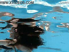 Hot Chick Lana Swims Nude by the Pool