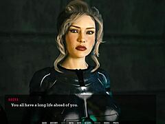 Beautiful 3D animation of a hentai game with a busty girl