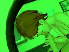 gwen in her adult swimsuit version from the cartoon parody anime