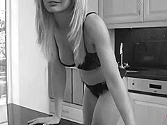 tight pussy lesbians karen and kelle marie finger and masturbate to orgasm on wet kitchen counter