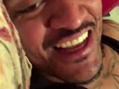 San Bernardino porn video features mature white trash sucking small black cock