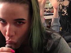 Alternative teen blows and poses in homemade clip