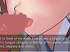 karin hides under desk in school blazer for oral fun