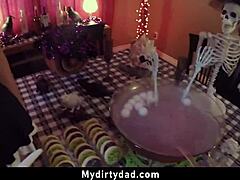 Seduced By Masked Step Daughter In Taboo Bent Over Fuck