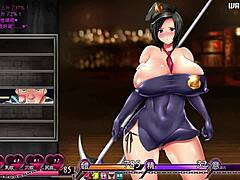 In Karryn's prison on day 20, she sucks big cocks in the hentai game