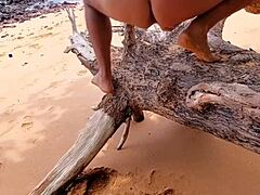 Hot shemale Ladysilva enjoys public anal sex on the beach