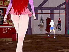 Eris surprises with a blowjob at the gym in this 3d cartoon hentai fantasy