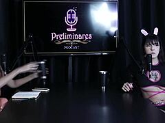 Brazilian teen in cosplay lingerie shows tattoos and gets sucked