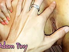Skinny brunette gets double penetration in hot anal scene