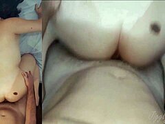 Close up and personal with an amateur girlfriend’s big butt and bouncing boobs