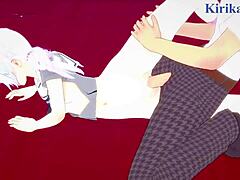 mikamo neru in bunny girl outfit and uzawa reisa have intense sex in blue archive hentai