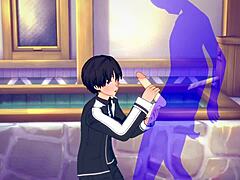 Sword Art Online yaoi: Kirito enjoys a hot handjob in this gay anime porn.