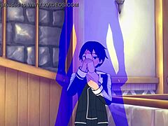 Sword Art Online yaoi: Kirito enjoys a hot handjob in this gay anime porn.