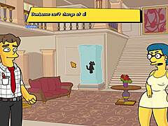 3D animated Simpsons: Burns Mansion with Lisa and Luann