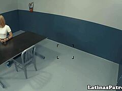 gorgeous latina babe rides cock hard during border security casting