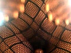 18 year ebony got fucked hard in her stalkings, oops