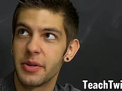 Skinny Twink Elijah White Pounded by Naughty Gay After Blowjob.