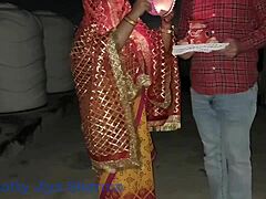 post-karva chauth, husband bends wife over for steamy homemade action