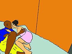 Lonely And Horny African Nailcutter In Hentai!