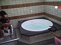 Experienced guy boldly fucks tattooed young Wallif Santos with big cock.