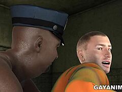 Yo, see this 3D prisoner take it from a chubby cop?