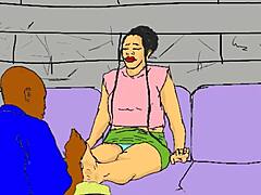 Lonely african ebony babe gets fucked by local nailcutter in cartoon hentai.