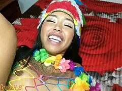 wow, millena gomes loves anal and begs for cum in mouth at carnival!