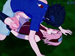 Intense threesome with Sakura, Naruko, and Sasuke in action