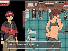 Public masturbation at the gym in taboo hentai game