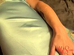 me masturbating with toys in my blue nighty in the living room