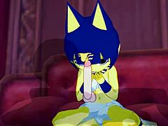 I watch Ankha ride cock in bedroom