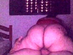 in dark bedroom, he climbs on me for nice fuck on big ass