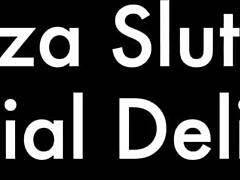 Pizza Delivery Service Featuring Stockings Tattoo And Piercing