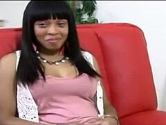 college student in first hardcore video, getting rough cumshot