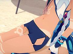 3D animated anime with creampie action - Mualani in Genshin Impact