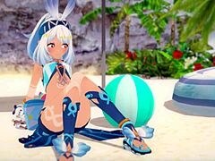 Sunshine Mualani from Genshin Impact in wild 3D cartoon action