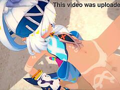 Sunshine Mualani from Genshin Impact in wild 3D cartoon action