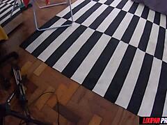 Tattooed brazilian teen fucks ass in POV with Evelyn Buarque 😈