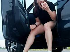 lika lax teases and squirts endlessly on the open highway