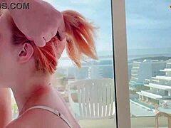 Redhead girlfriend rough fucked after blowjob