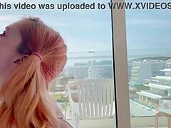 Redhead girlfriend rough fucked after blowjob