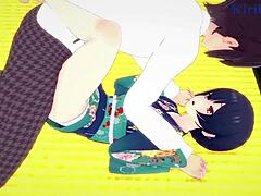 rinze morino and hana suzuki have intense sex in idolmaster shiny colors hentai, feeling so passionate