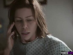 Mature doctor takes advantage of patient and orderly